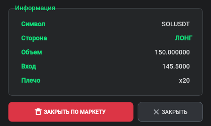 Информация о позиции
